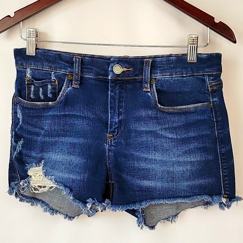 Blank NYC the Essex Classic Distressed Denim Short Dark Wash Size 27